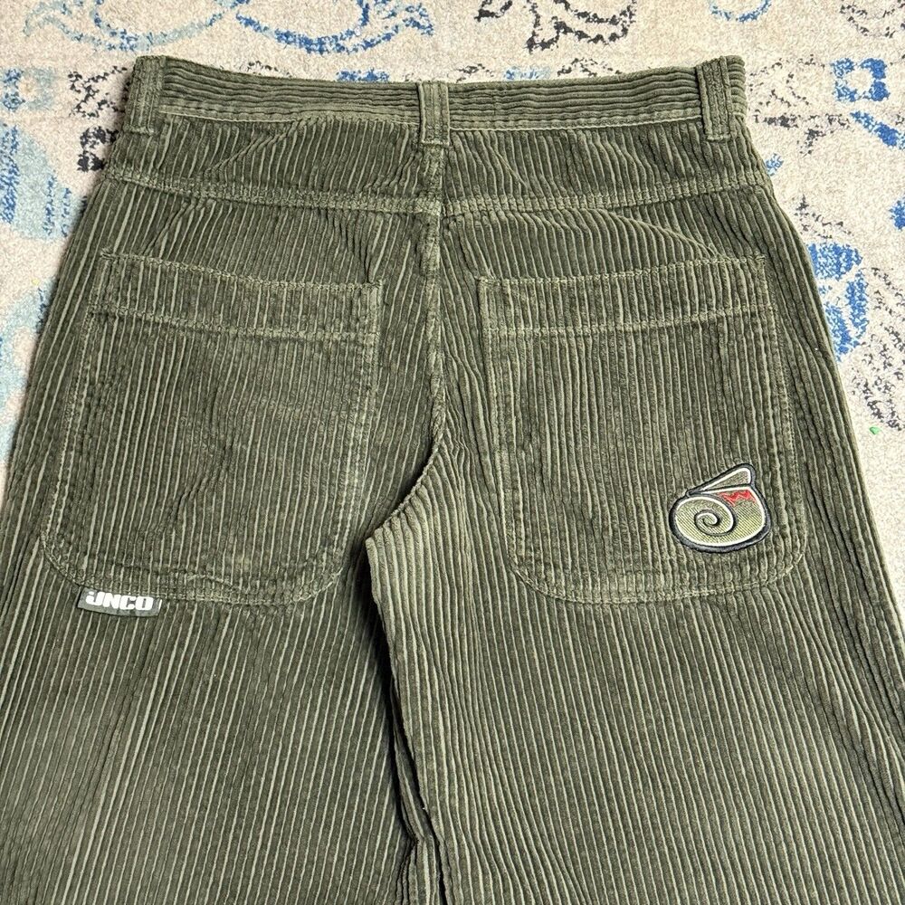 JNCO 26 Twin Cannon Wale Corduroy Winter Moss Baggy Wide Leg Pants Men 38x32 EUC - Picture 9 of 12
